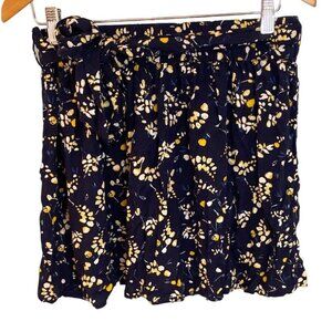 Kiabi Navy Blue Floral Belted Mini Skirt Sz 10